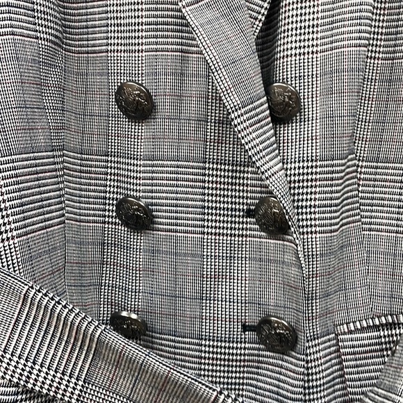 Laundry by Shelli Segal Houndstooth Plaid Double Breasted Longline Blazer 12 - Picture 4 of 12